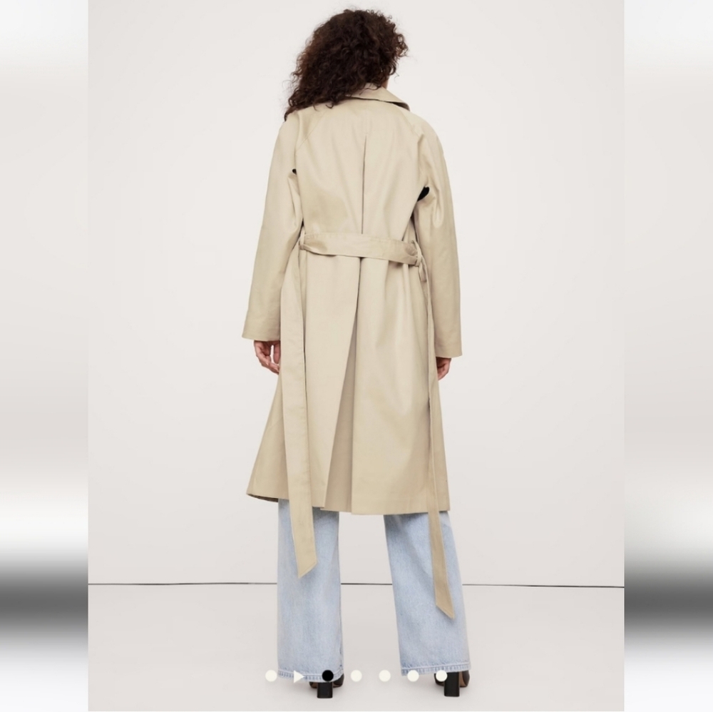 Banana Republic Bonded Cotton Mac Trench Coat natural stone gray - Picture 3 of 7